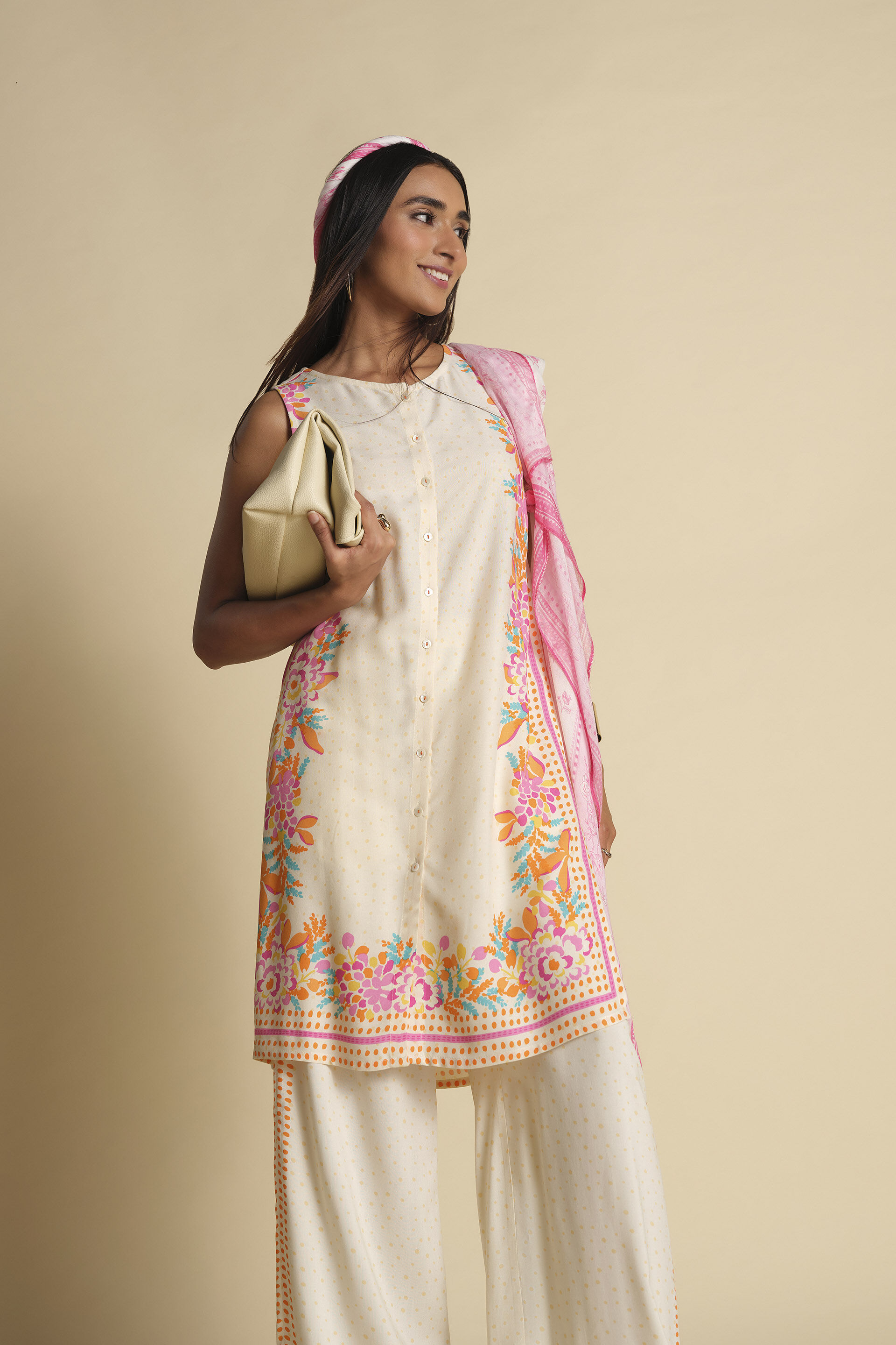 Garden Trellis Co-ord, Off White, image 3